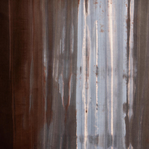 Lagune Toundra hand-dyed cotton velvet by Metaphores in chocolate brown and silver gray