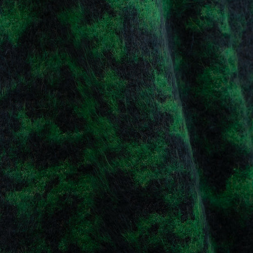 Pampa Emeraude wool and alpaca boucle fabric by Metaphores in emerald green and black