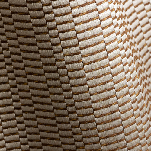 Apollo Nacre geometric jacquard upholstery fabric by Metaphores, part of Hermes' textile division, in pearly taupe and cream