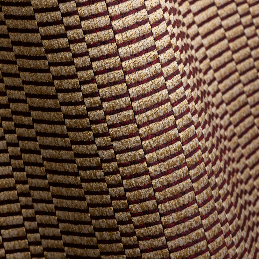 Apollo Laque geometric jacquard upholstery fabric by Metaphores in dark espresso brown with a mauve sheen