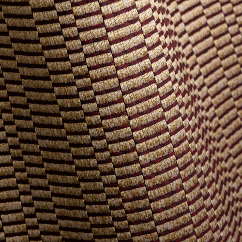 Apollo Laque geometric jacquard upholstery fabric by Metaphores in dark espresso brown with a mauve sheen