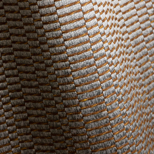 Apollo Aluminium geometric jacquard upholstery fabric by Metaphores in silver gray and charcoal