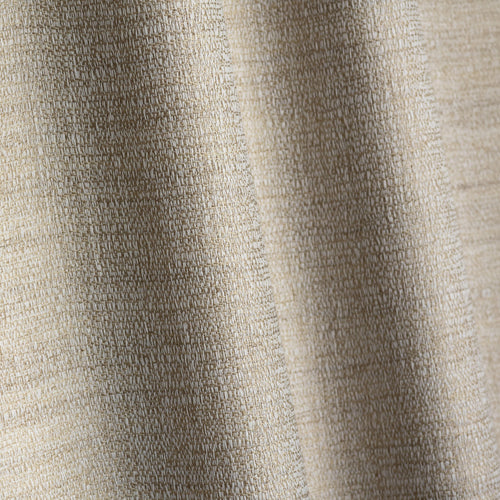 Murmure Chanvre linen-look sheer curtain fabric by Metaphores in warm taupe