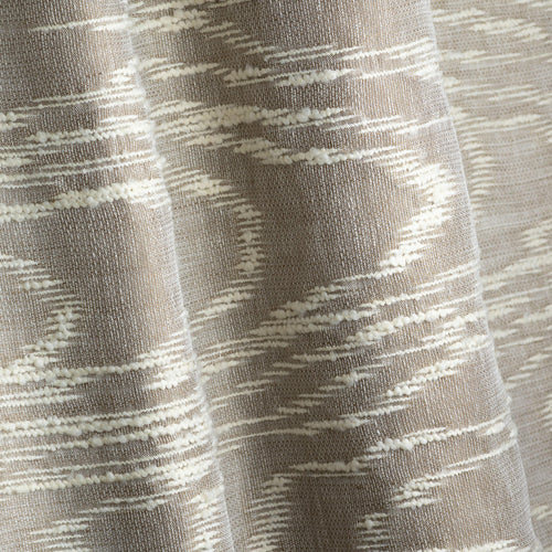 Vapeur Brume linen sheer curtain fabric by Metaphores in misty taupe with a cream moire motif