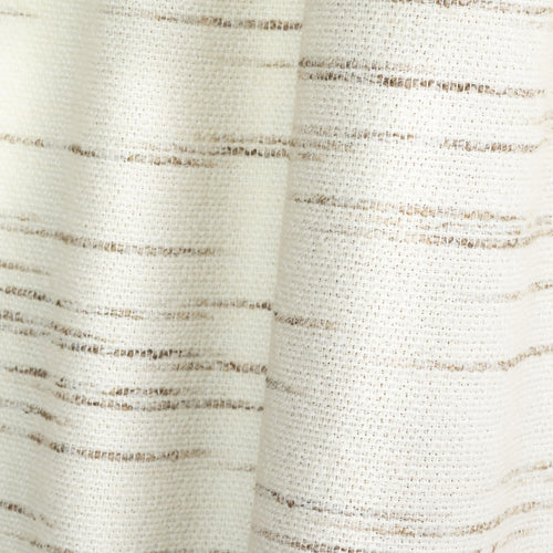 Illusion Nature wool and linen drapery fabric by Metaphores in soft brown striations on ecru