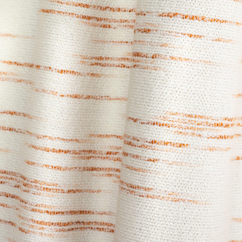 Illusion Sunset wool and linen drapery fabric by Metaphores in mandarin orange striations on ecru