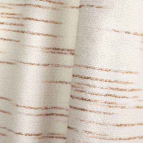 Illusion Safran wool and linen drapery fabric by Metaphores in saffron and amber striations on ecru