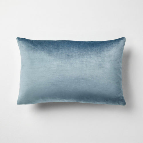 Naomi solid velvet lumbar pillow in wedgewood, 14 by 22 inches, with a subtle sheen and striated pile