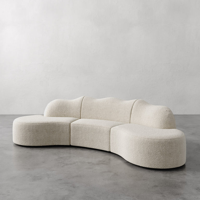 Serpentine Custom Upholstered Sectional Sofa