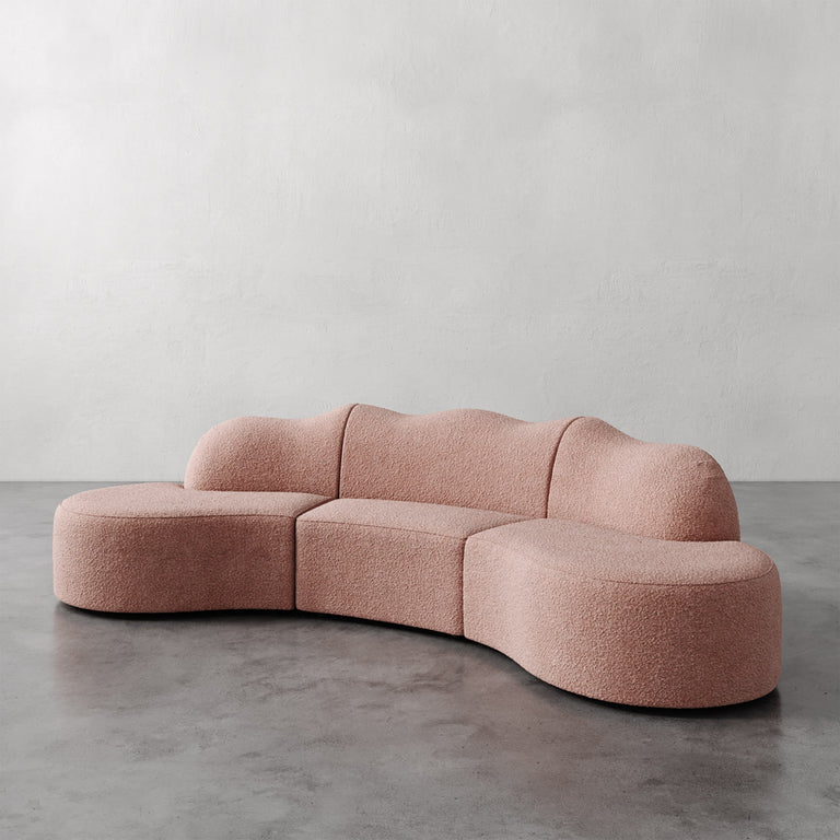 Serpentine Custom Upholstered Sectional Sofa