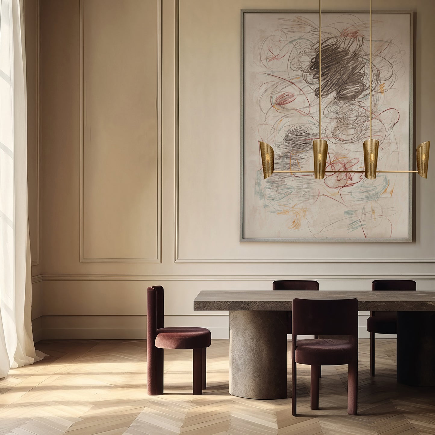 Plivot 6 Light Linear Chandelier