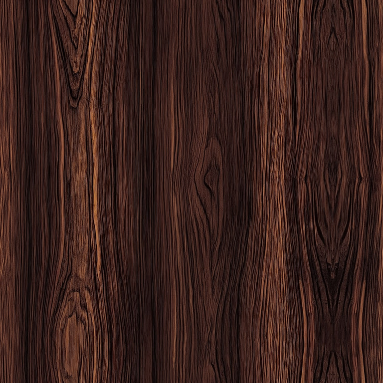 Lemieux et Cie Cabinet Palissandre Wood Grain peel and stick wallpaper with deep brown rosewood-style grain and warm linear striping, ideal for offices and dining rooms.