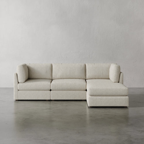 Lemieux Et Cie Chanaux 4-Pc Sectional
 Beige sectional sofa against a plain wall