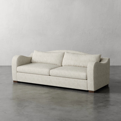 Lemieux Et Cie Elodie Sofa (Made-to-order) Beige sofa against a plain gray wall