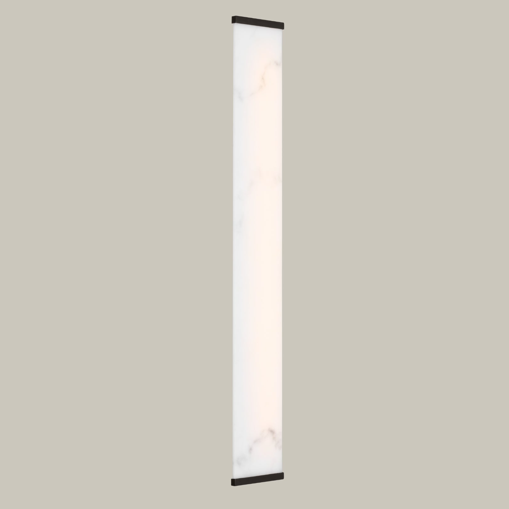Lemieux et Cie Cleor sconce, a tall rectangular designer lighting fixture with Art Deco influence and mid-century modern sensibility, defined by clean lines and a refined faux alabaster panel.