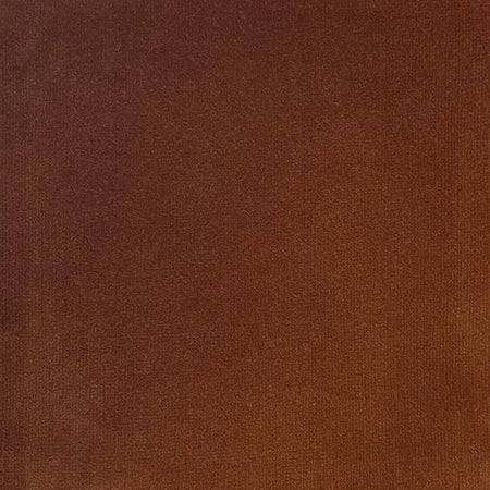 Lemieux et Cie Cotton Velvets swatch in warm rust-brown, textile sample with soft textured surface shown in close detail.