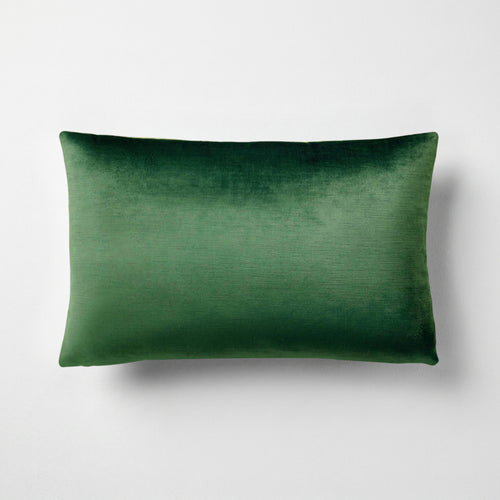 Naomi solid velvet lumbar pillow in eucalyptus, 14 by 22 inches, with a subtle sheen and striated pile