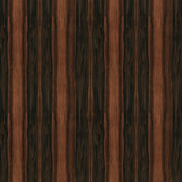 Lemieux et Cie Grand Panel Macassar Wood peel and stick wallpaper featuring bold ebony striping and rich, high-contrast dark brown grain in a vertical panel effect.