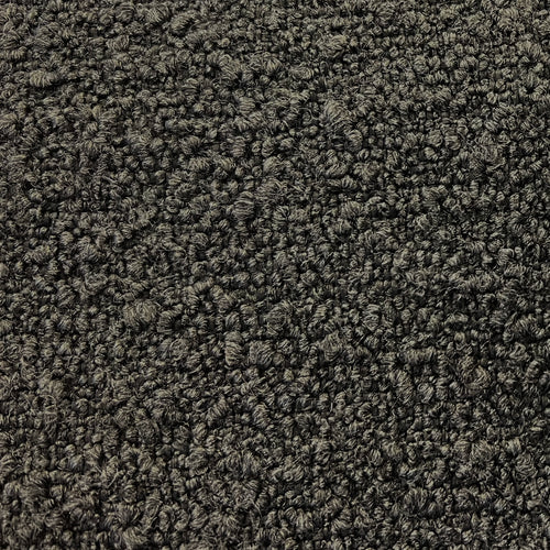 Lemieux et Cie Quick Ship Fabric Swatches, charcoal bouclé textile swatch with densely looped surface texture, shown in close detail.