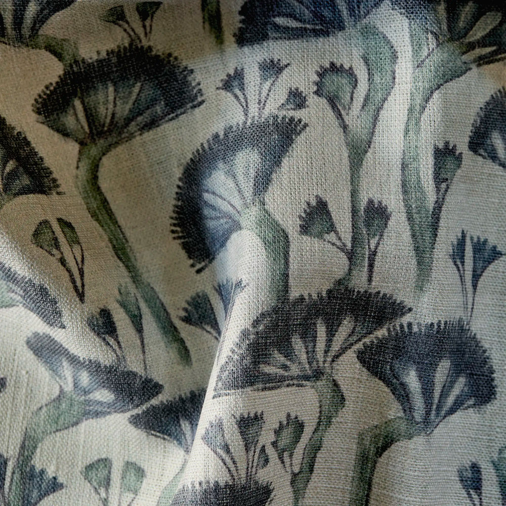 Japanese Floral Linen Fabric by the Yard