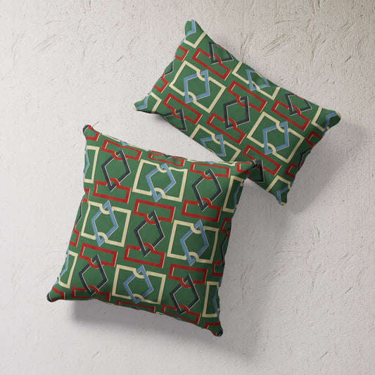 Indoor / Outdoor Pillow - Deco Geo (Green)