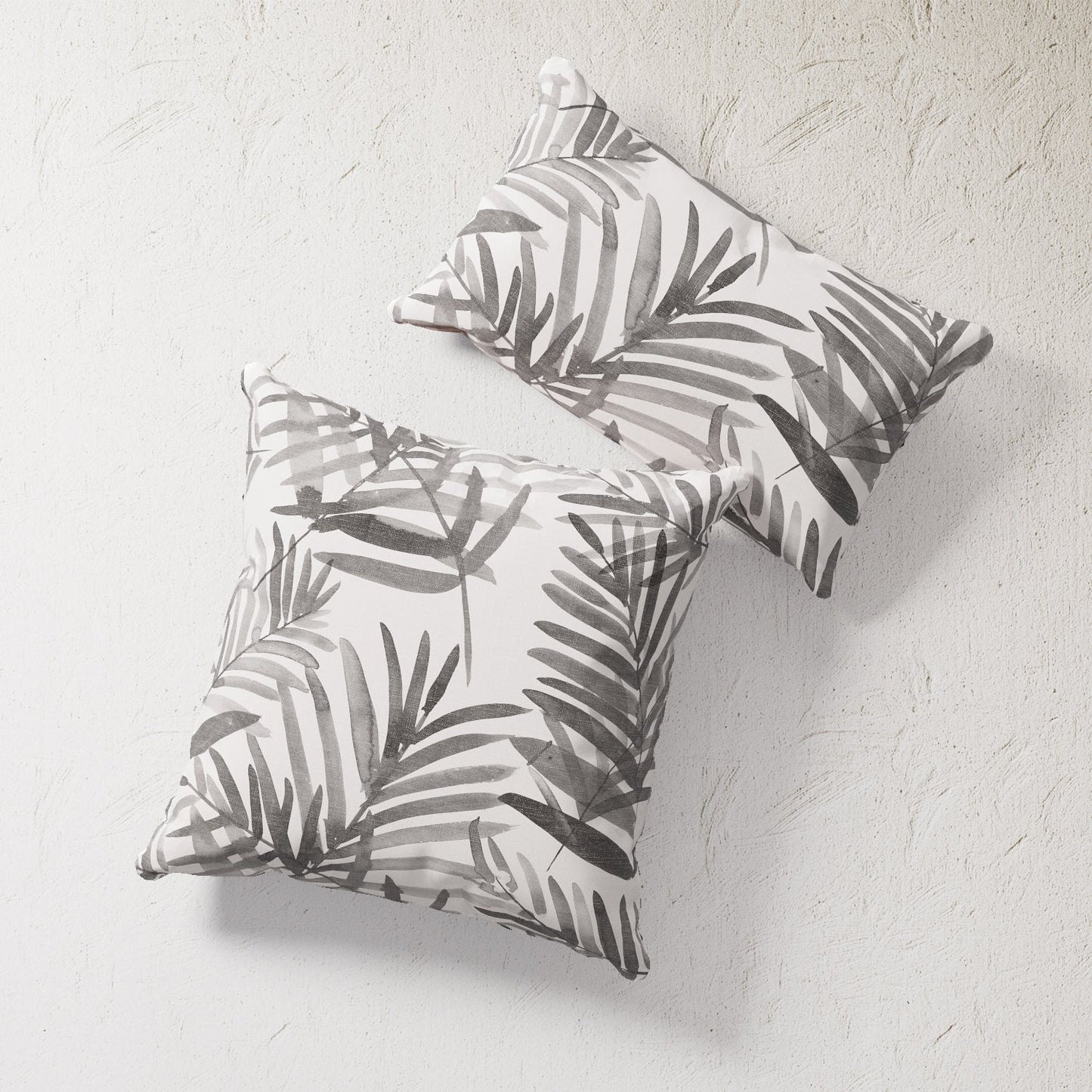 Indoor / Outdoor Pillow - Black & White Palm Fronds
