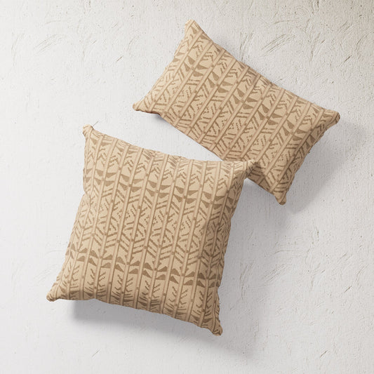 Indoor / Outdoor Pillow - Raw Umber Global Stripe