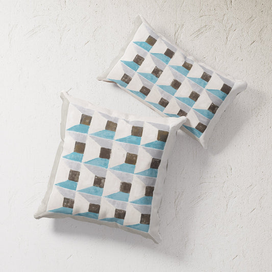 Indoor / Outdoor Pillow - Black & White Modern Art