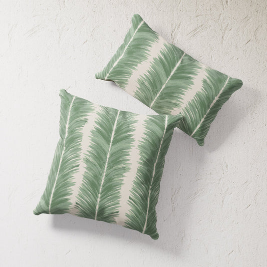 Indoor / Outdoor Pillow - Green Palm Stripe