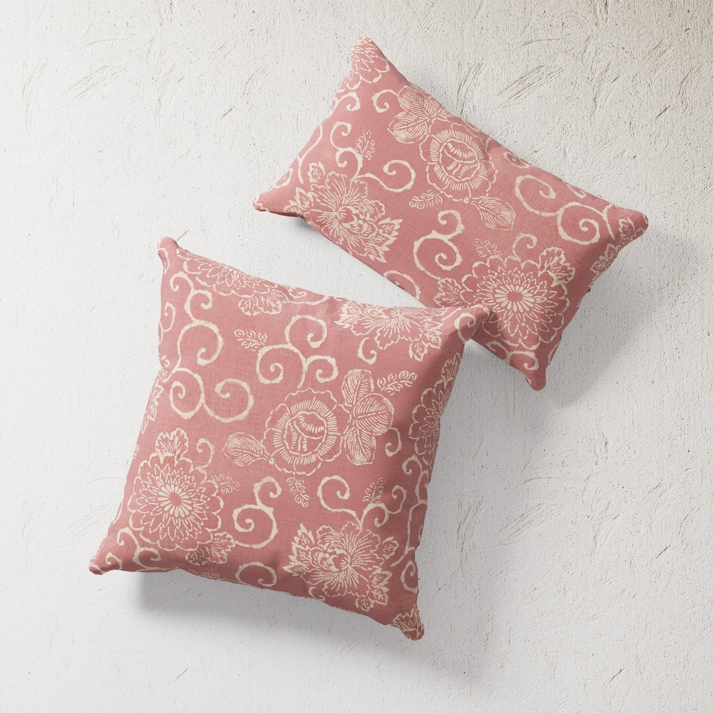 Indoor / Outdoor Pillow - Terracotta Shibori Floral