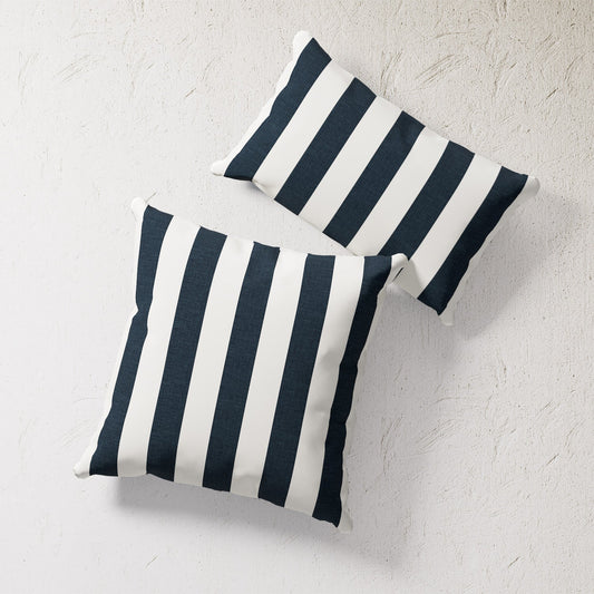 Indoor / Outdoor Pillow - Cabana Stripe (Navy)