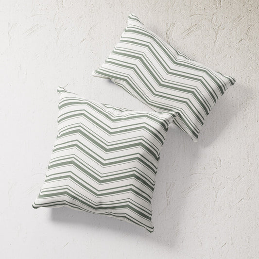 Indoor / Outdoor Pillow - Chevron (Green)