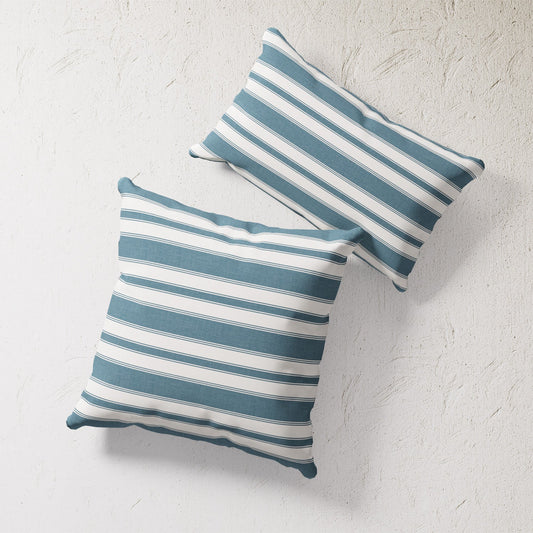 Indoor / Outdoor Pillow - Ticking Stripe (Teal)