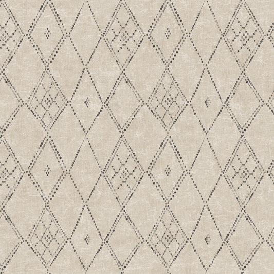 Souk Diamonds Wallpaper (Taupe/ Charcoal)