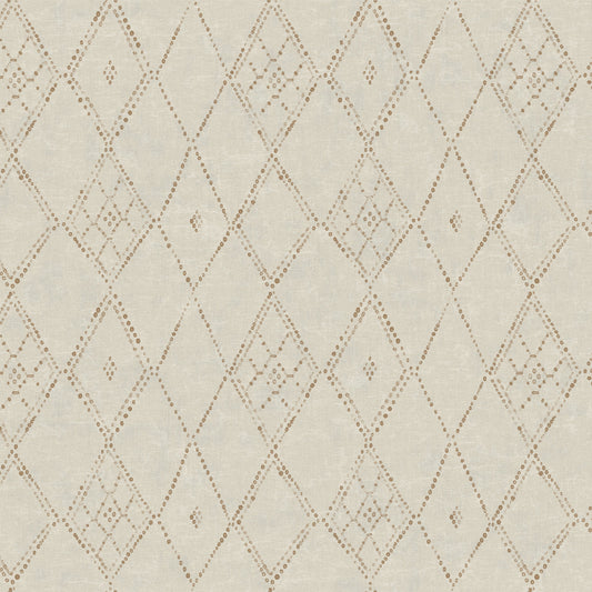 Souk Diamonds Wallpaper (Gold/Taupe)