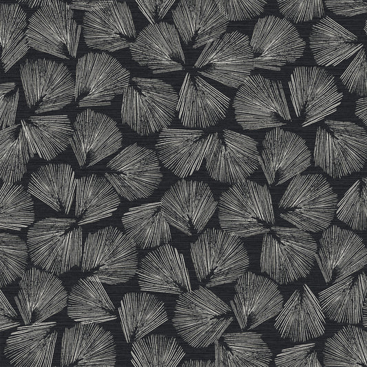 Elora Leaf Wallpaper (Black)