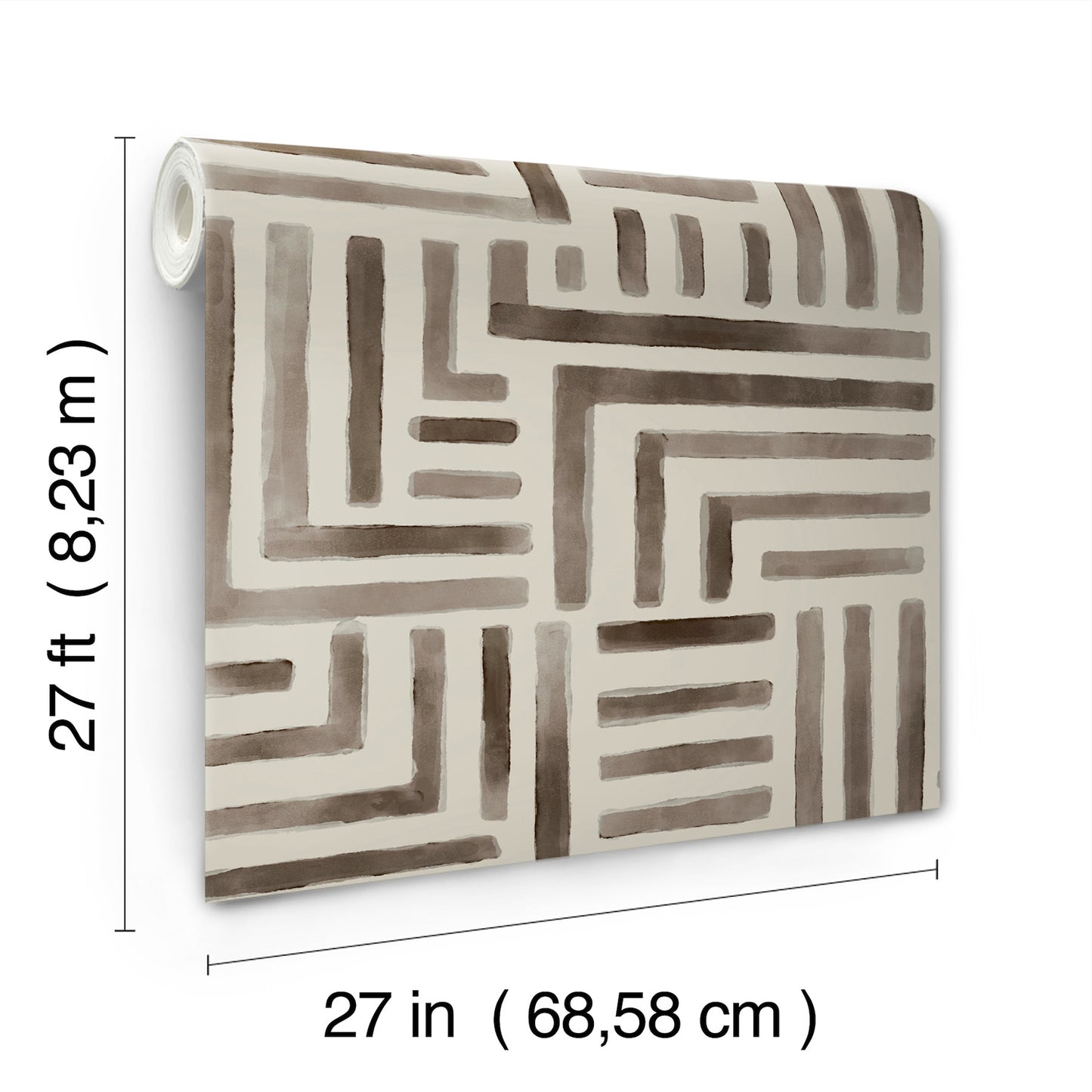 Painterly Labyrinth Wallpaper (Warm Neutral)