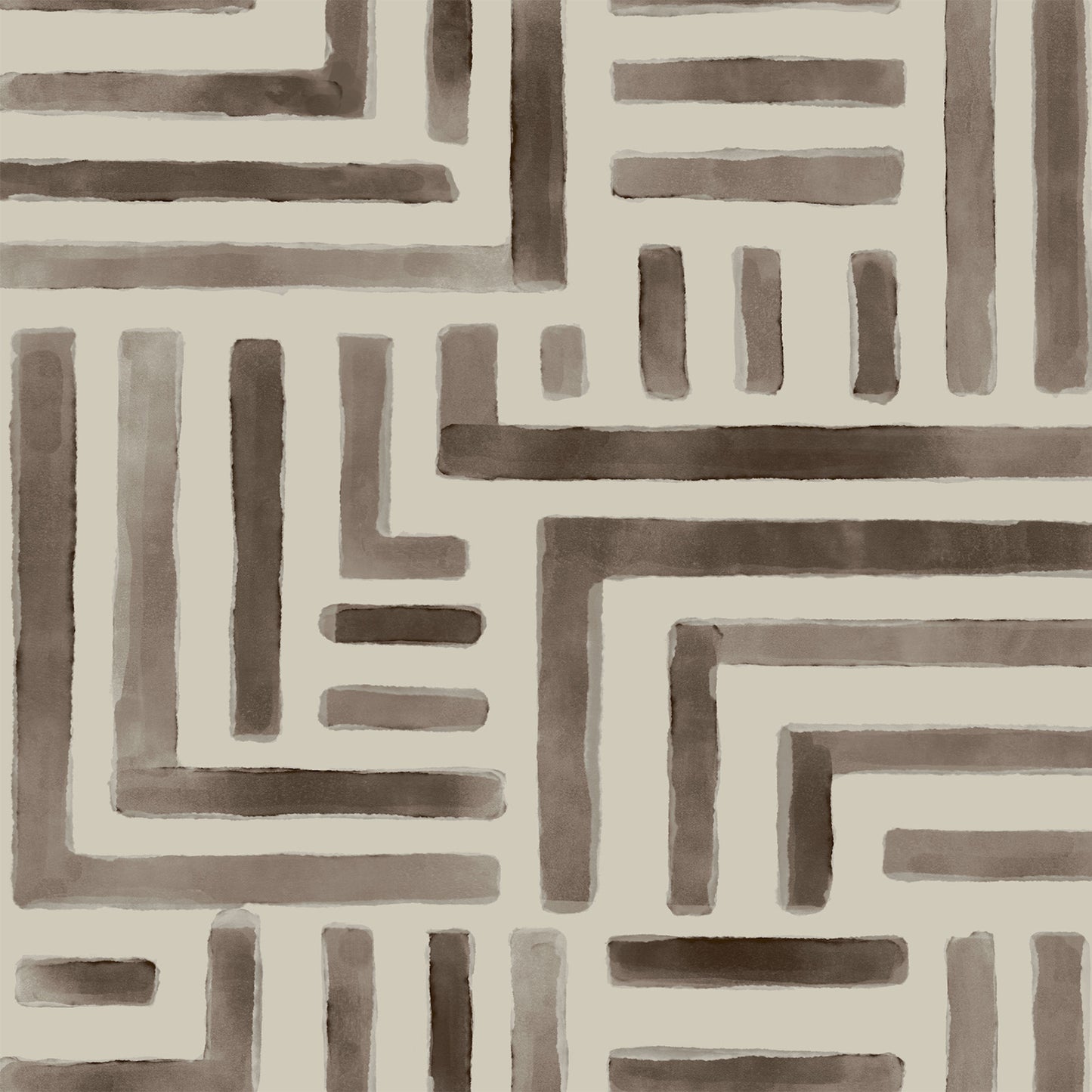 Painterly Labyrinth Wallpaper (Warm Neutral)