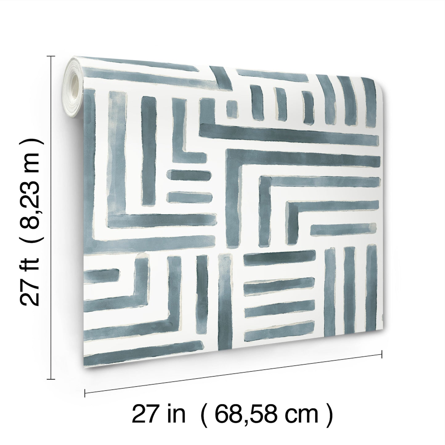 Painterly Labyrinth Wallpaper (Aqua)