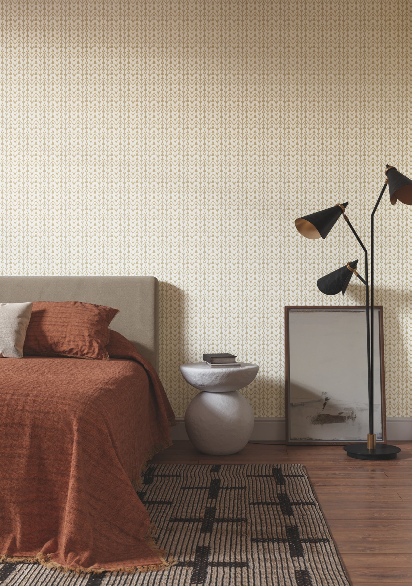 Martigue Stripe Wallpaper (Ochre)