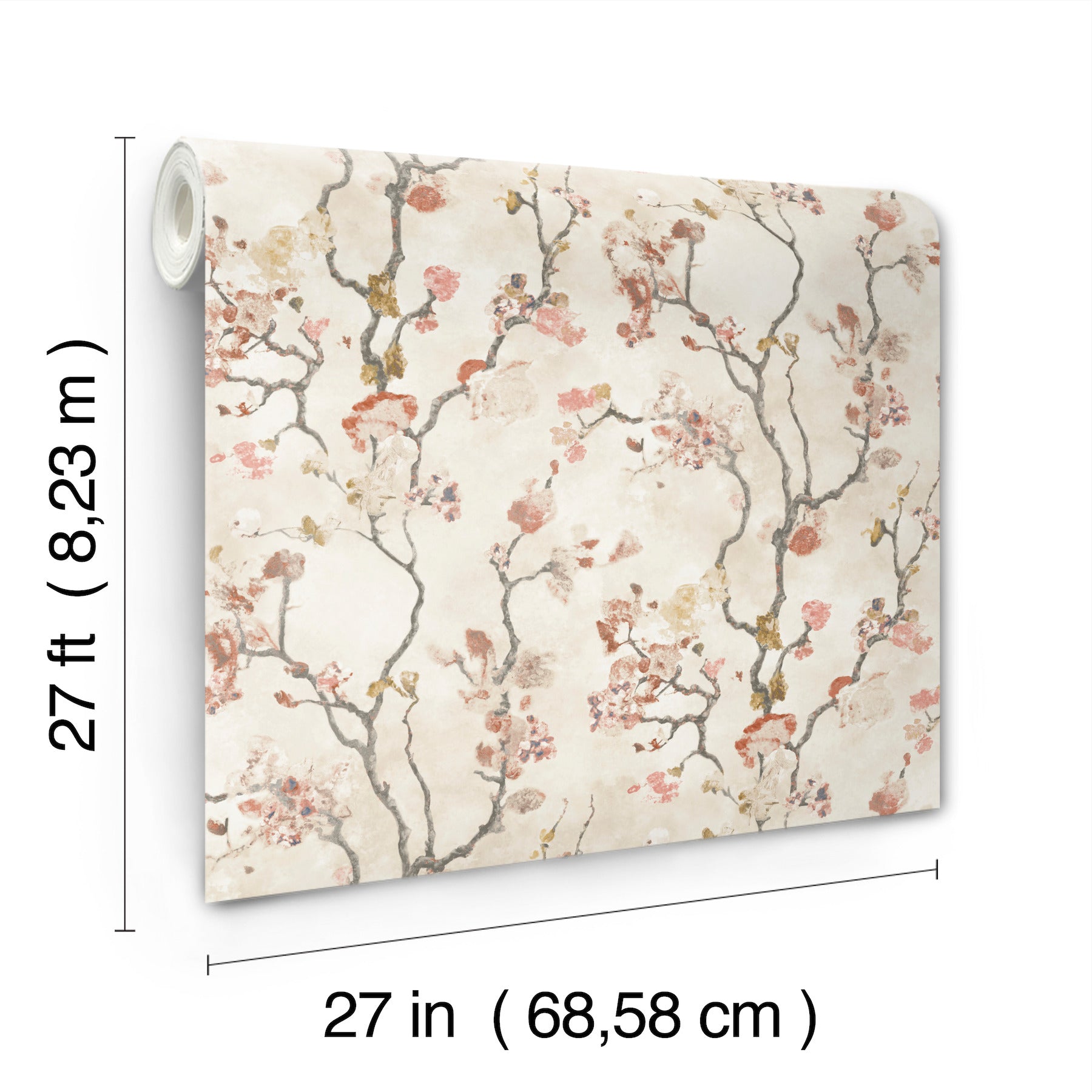 Avril Chinoiserie Wallpaper (Coral)