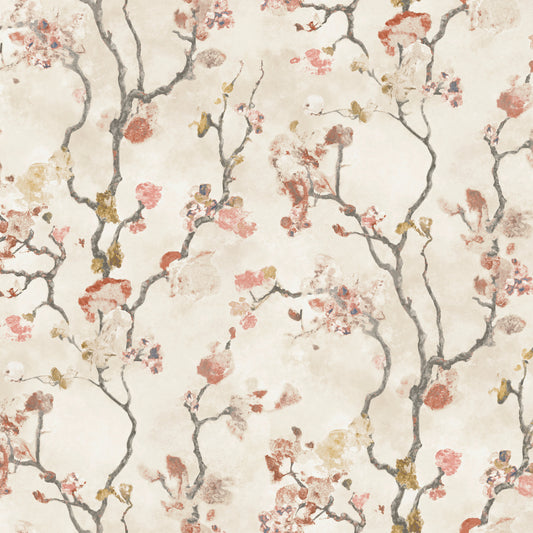 Avril Chinoiserie Wallpaper (Coral)
