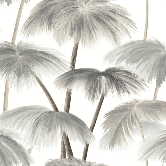 Plein Air Palms Wallpaper (Black & White)