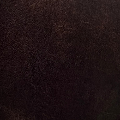 Lemieux et Cie Aniline Leather Swatch in deep brown, material sample showing rich grain and tactile surface in close detail.