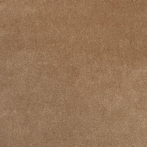 Lemieux et Cie Nutmeg Performance Velvet swatch in warm caramel brown, textured surface with subtle diagonal weave pattern, shown on white studio backdrop.