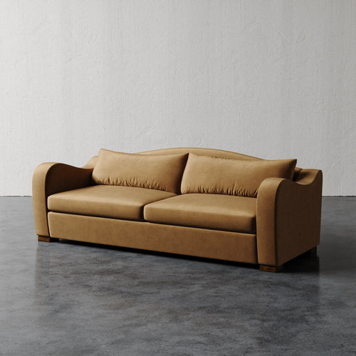 Lemieux Et Cie Elodie Sofa (Made-to-order) Brown sofa against a plain white wall