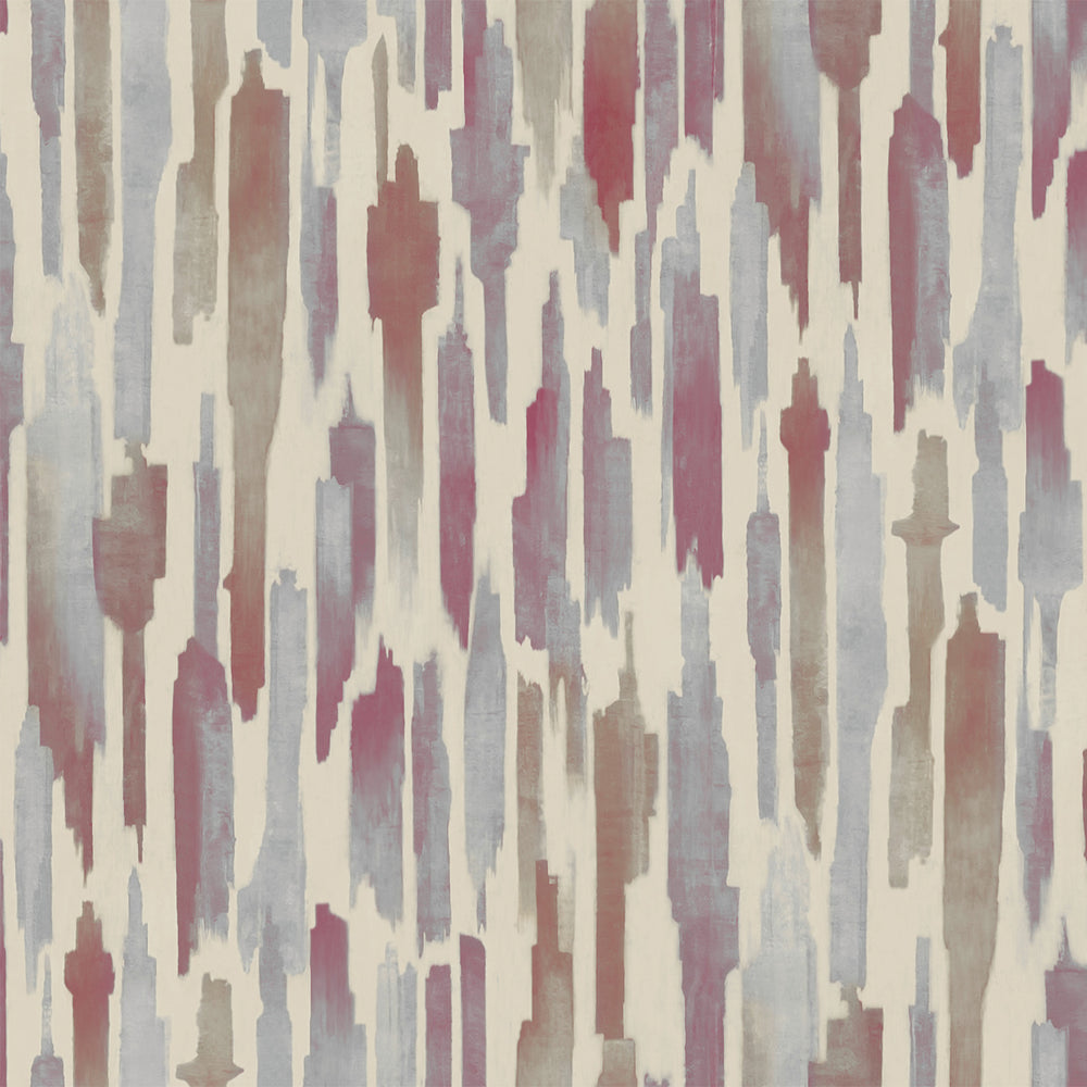 Lemieux et Cie Pluie rug in ocean blue and stone gray, raised watercolor pattern with vertical streaks, shown on white studio backdrop.