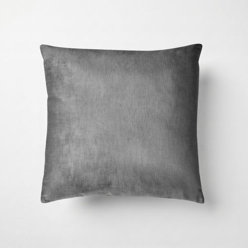 Naomi solid velvet pillow in carbon with a subtle sheen and striated pile