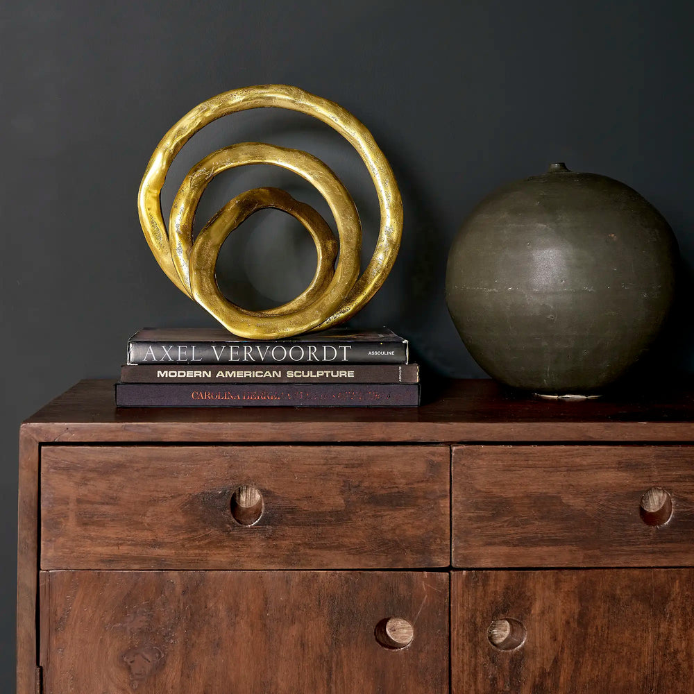 Oversized Vintage swirl Brass Sculpture