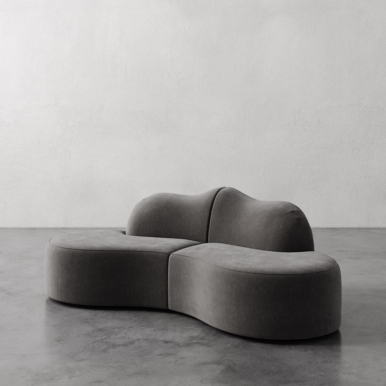 Serpentine Custom Upholstered Sectional Sofa